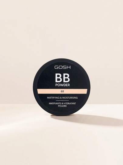 GOSH BB Powder 02 Sand 6.5 G – Mattifying And Moisturising Formula For Flawless Coverage, Sand Shade For Medium Skin Tones, Long-Lasting Hydration, Perfect For Daily Face Makeup And Quick Touch-Ups