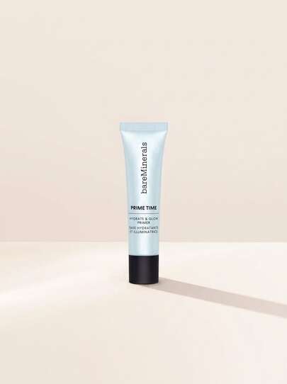 BareMinerals PRIME TIME Hydrate & Glow Primer 30 Ml – Luminous Finish, Moisturizing Face Base For Dry Skin, Smoothing Pore Minimizer, Long-Lasting Dewy Effect, Mineral-Infused Makeup Prep, Perfect For Radiant Daily Look