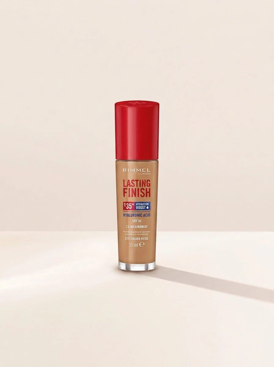 Rimmel Lasting Finish 35 HR Foundation 210 Golden Beige 30 Ml – Foundation, Long-Lasting, For Women, Golden Beige, Hyaluronic Acid, Suitable For Daily Makeup Routine - 210 Golden Beige - 查看 1