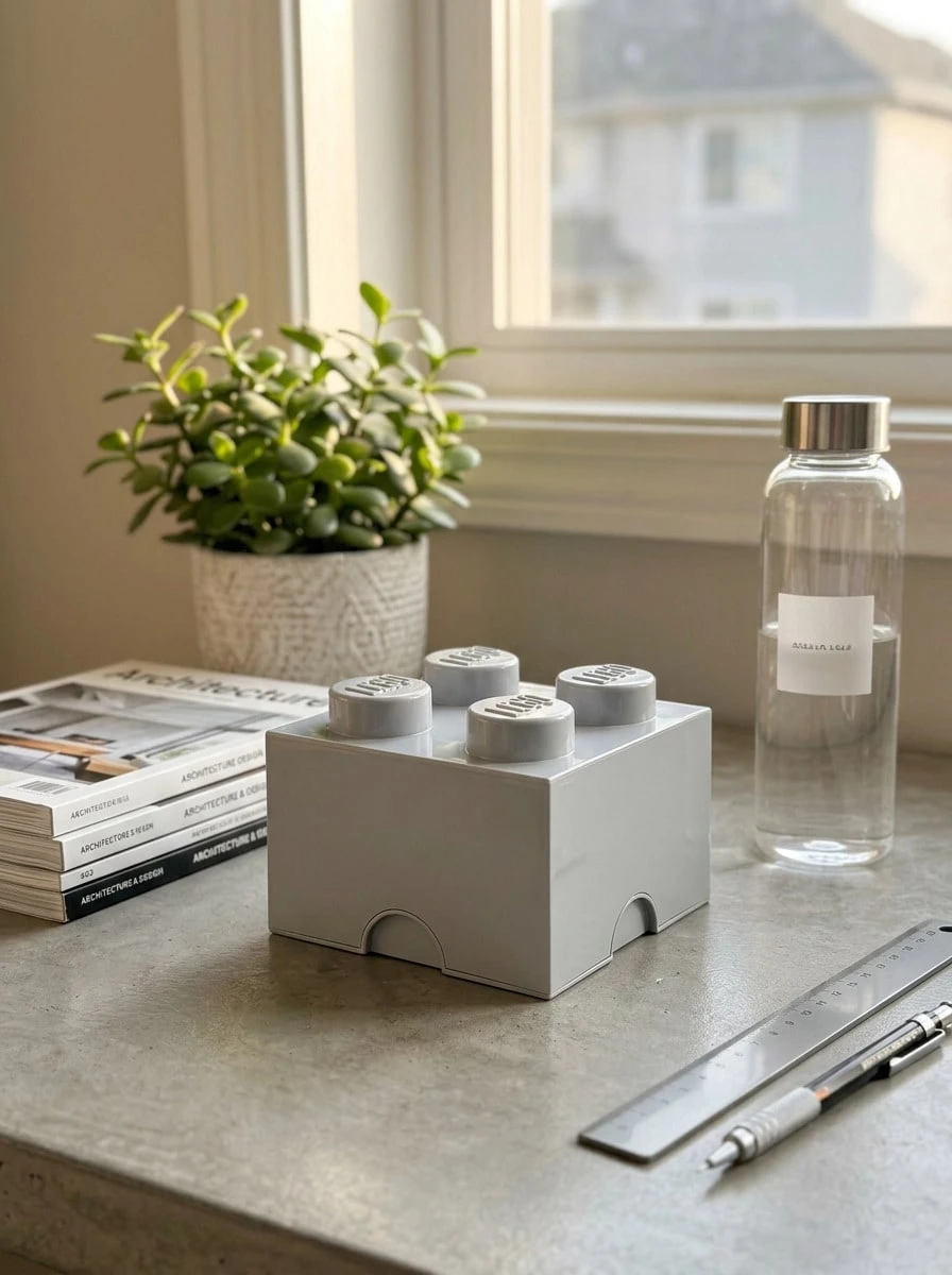 LEGO Other® 4-Stud Storage Brick Medium Stone Gray 5.6L Kids Ages 6 Years+ 5711938034276 - 彩色 - 查看 1