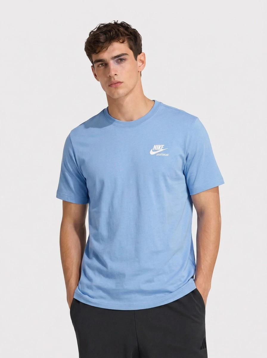Nike Men's Sports Tees & Tanks Soft Durable Comfortable School Casual Outing Blue AR4997-494 - Dusty Blue - View 1
