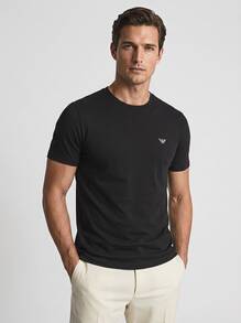 Armani 2 Pack Men's T-Shirts Black - Black/Black Grey Logo - Xem 1