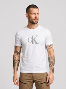 Calvin Klein Men's T-Shirts Breathable Classic Fit Quick-Dry School Casual Outing White LV04RC857G-YAA - Brilliant White - View 1