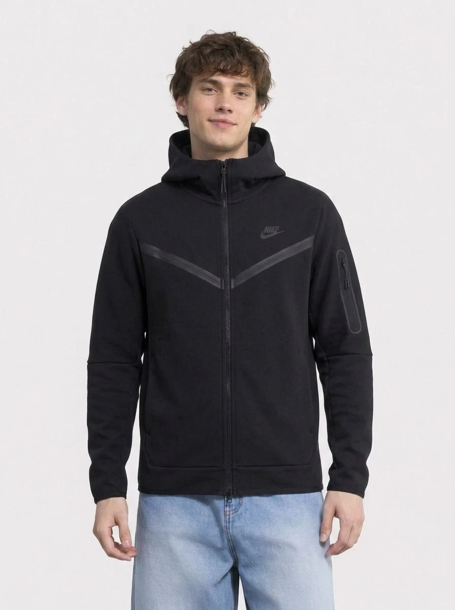 Nike Tech Men's Full Zip Hoodie Black - Black - View 1