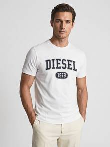 Diesel Men's T-Shirts Versatile Lightweight Easy To Match Outing Gym Home White A16848-RPATI-100 - 白色 - 查看 1