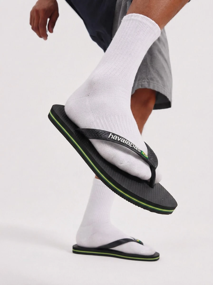 Havaianas 巴西标志男女通用人字拖鞋 黑色 4110850-1069 - 黑色 - 查看 1