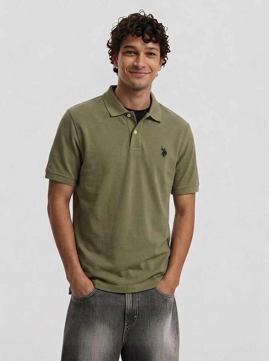 US Polo Assn بولو - أخضر عسكري - مشاهدة 1