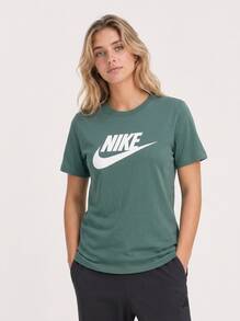 Nike Women's Sports Sweatshirts Stretchy Soft Fleece-Lined Sports Commuting Weekend Green DV6094-338 - VINTAGE GREEN - View 1