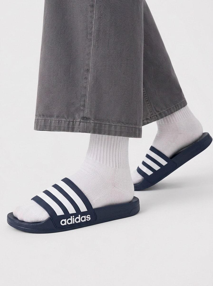 Adidas Adilette Men's Sport Sandals Easy To Match Quick-Dry Versatile Shopping Beach Weekend GZ5920 - Legend Ink / Cloud White / Legend Ink - View 1