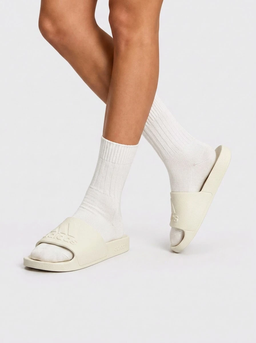 Adidas 阿迪莱特 AQUA - 米白色 / 米白色 / 米白色 - 查看 1