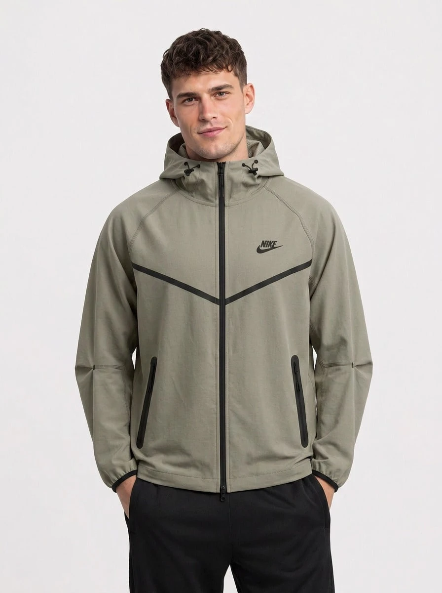 Nike Men's Sports Jackets Warm Adjustable Comfortable Outdoor Camping Sports HM7151-320 - Light Army/Light Army/Black - 查看 1