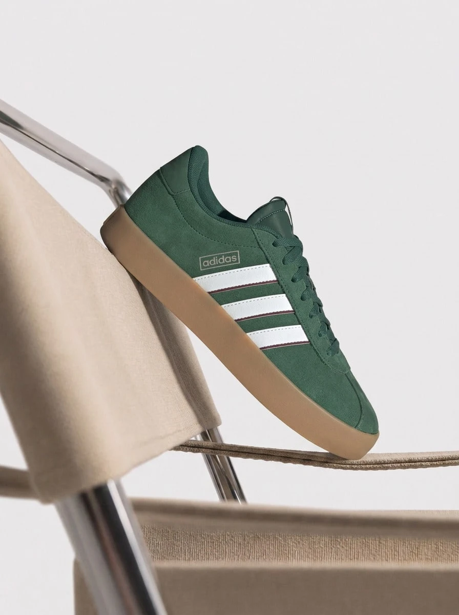 Adidas VL 法院 3.0 - 深綠/雲白/學院酒紅色 - 查看 1