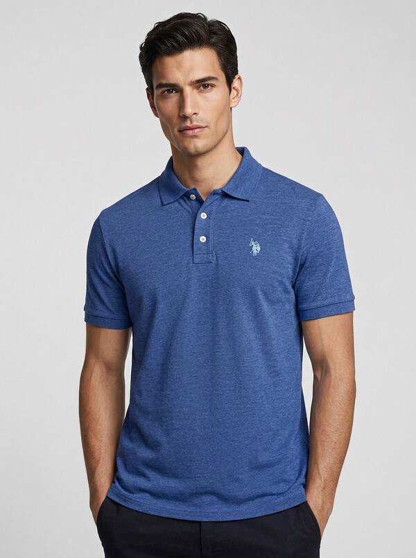 US Polo Assn قمصان بولو رجالية باللون الأزرق