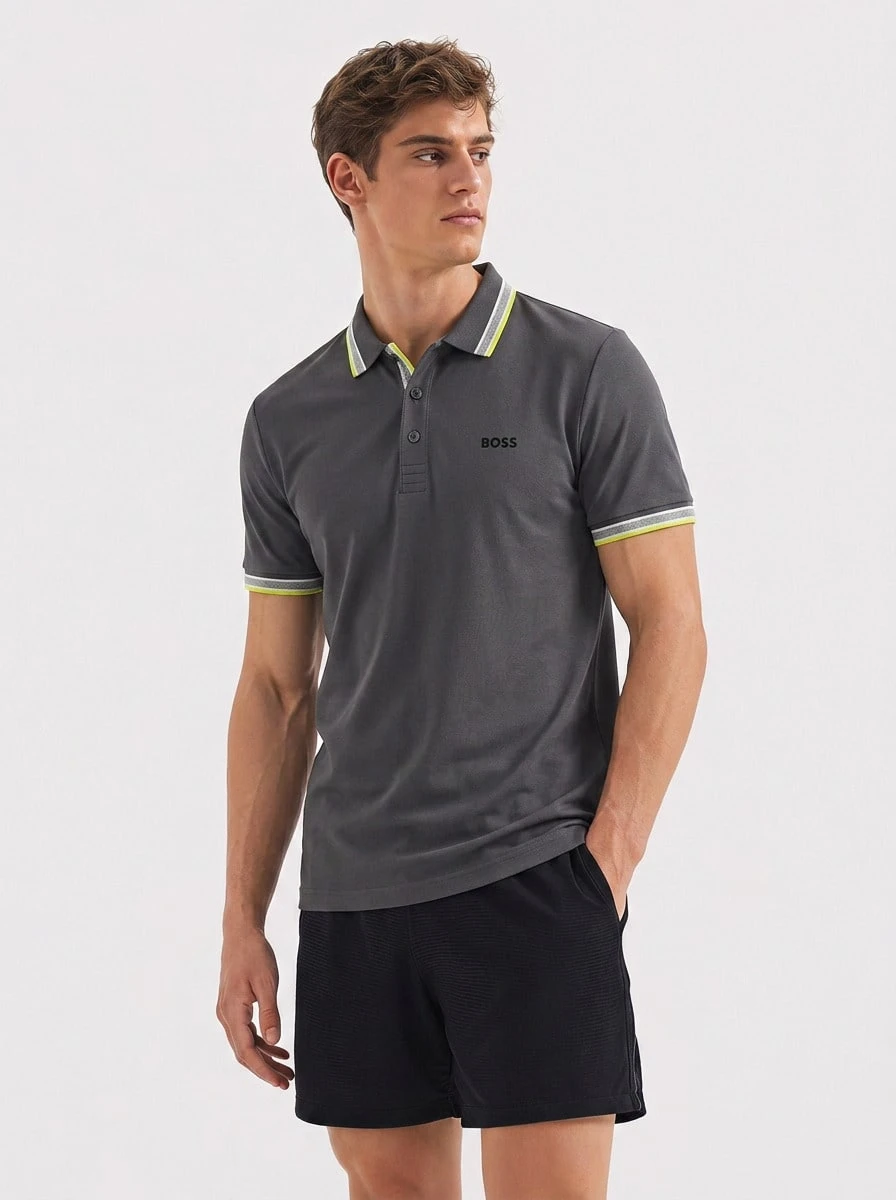 Hugo Boss Paddy Men's Polo Shirt Grey - Black - View 1