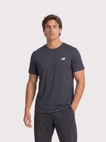 New Balance Men's Sports Tees & Tanks Soft Durable Comfortable Outdoor Training Vacation Grey MT41554ACK - 深灰色 - 查看 1