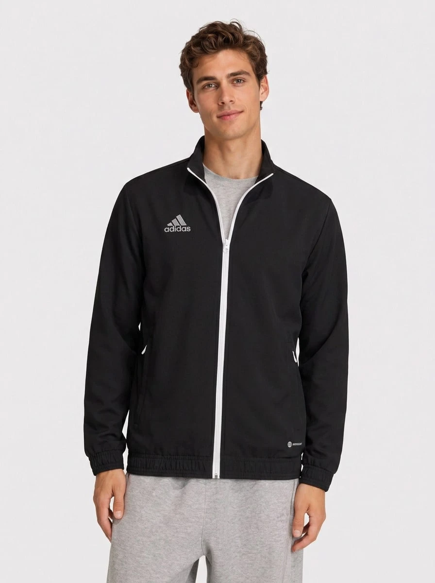 Adidas Men's Sports Jackets Comfortable Stretchy Versatile Weekend Commuting Outdoor Black H57534 - Black - View 1