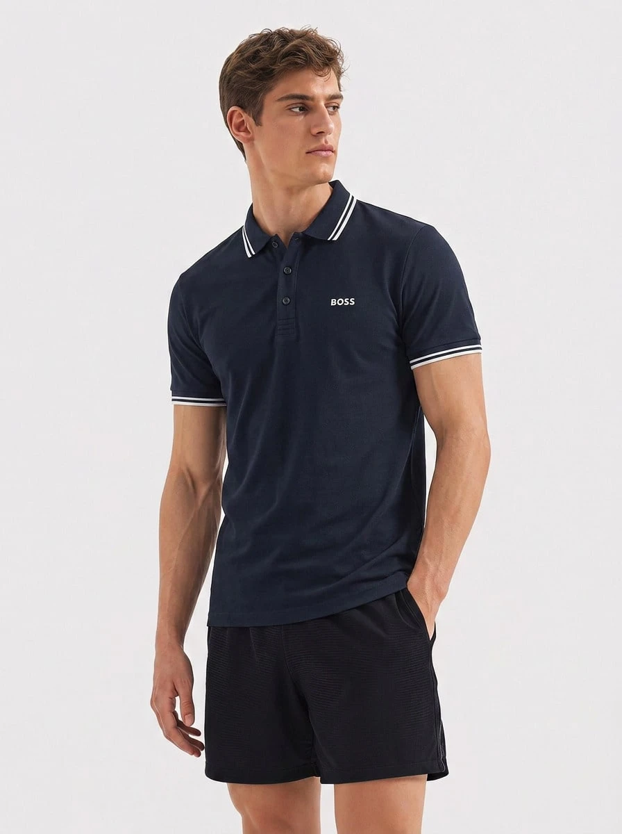 Hugo Boss Men's Polo Shirts Lightweight Soft Easy To Match Office Commuting Travel Blue 50506193-402 - Navy Blue - View 1