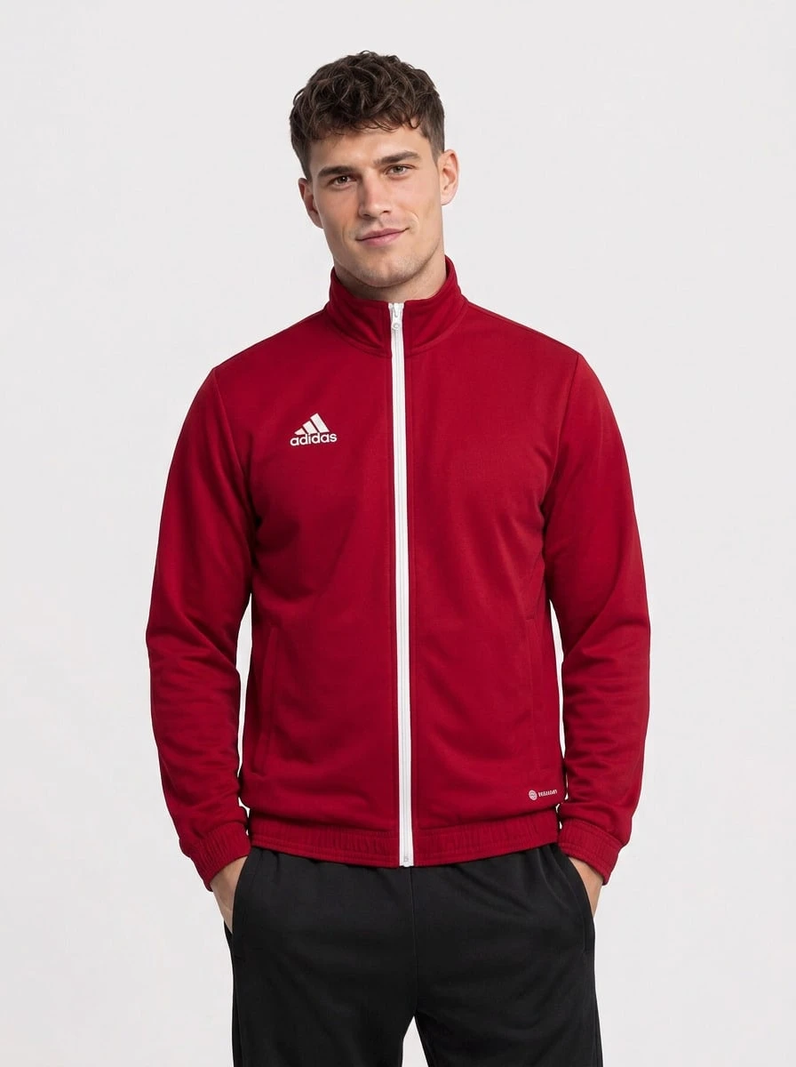 Adidas Men's Sports Jackets Stretchy Comfortable Durable Training Travel Casual Red H57536 - 權力 - 查看 1