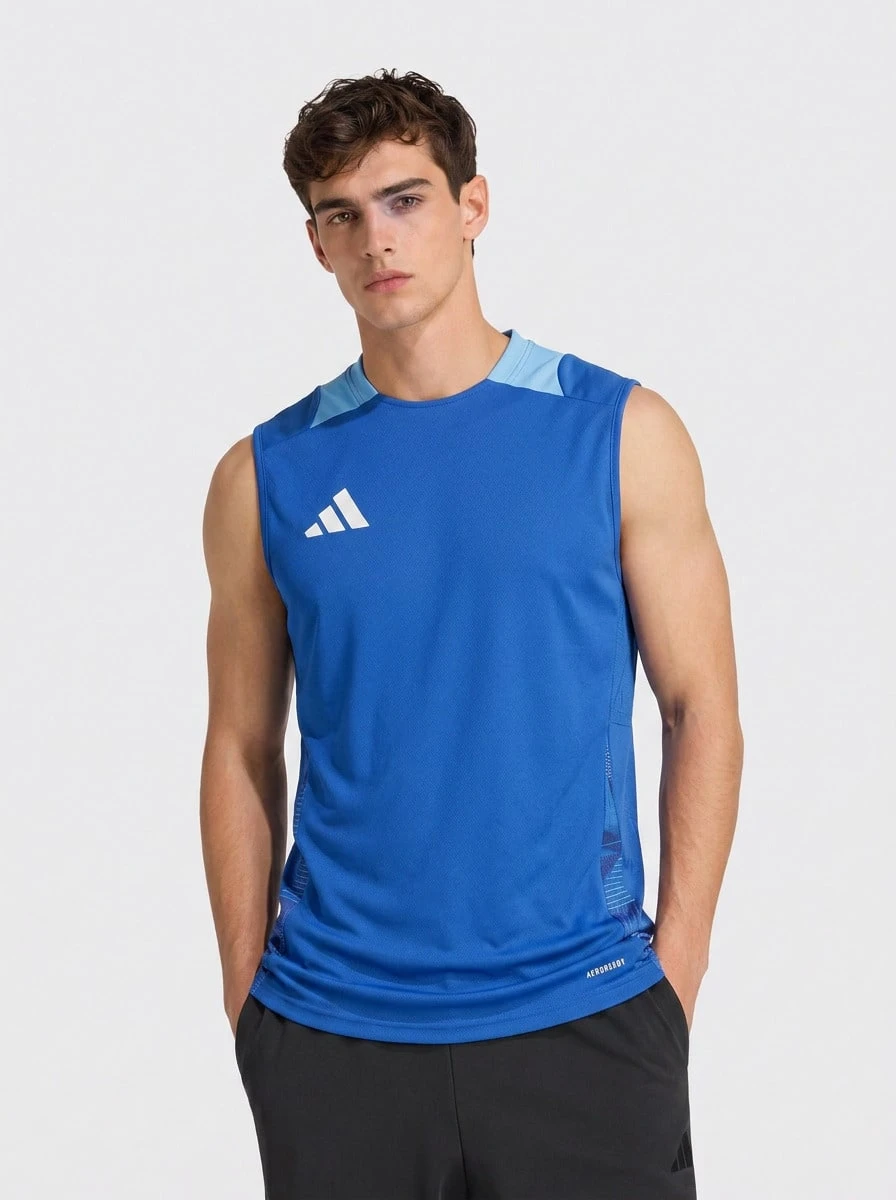 Adidas قميص تدريب بلا أكمام للرجال تيرو 24 باللون الأزرق الملكي - أزرق غامق - مشاهدة 1