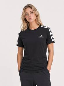 Adidas Sports Tees & Tanks Soft Durable Comfortable Casual Outing Gym Black GL0784 - Black / White - View 1