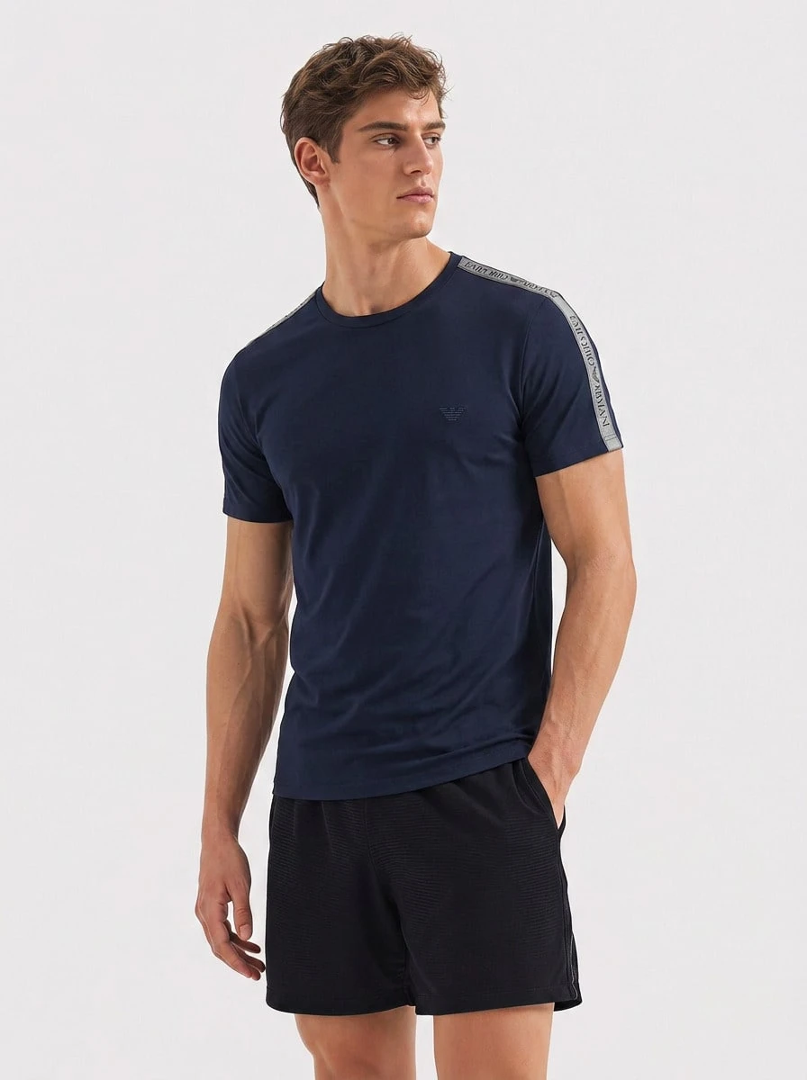 Armani Men's Comfortable Easy To Match Cozy Leisure Weekend Daily Blue AF10779-EM000384-UC001 - Armani Blue - View 1