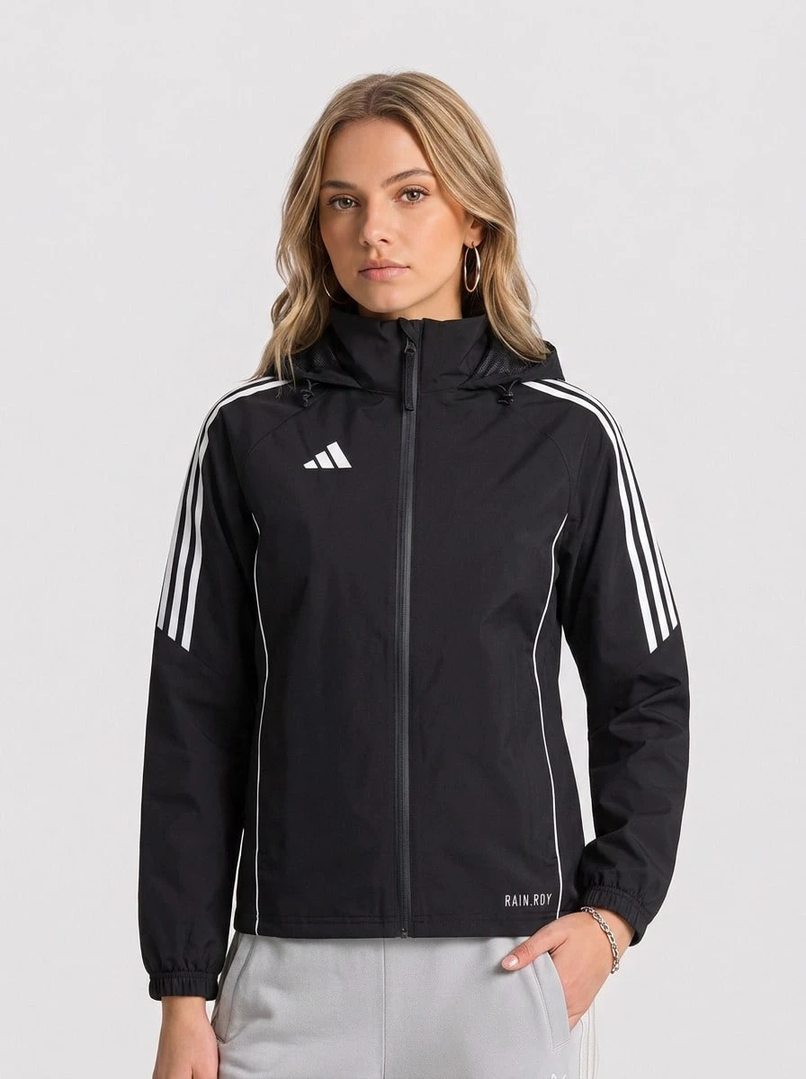 Adidas Sports Jackets Versatile Durable Insulated Casual Weekend Commuting Black IP6668 - Black / White - View 1