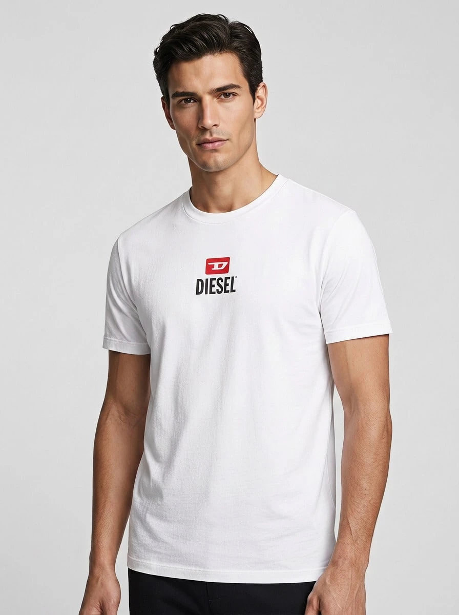 Diesel Men's T-Shirts Lightweight Easy To Match Moisture-Wicking Casual Outing Gym White A11184-RPATI-100 - 白色 - 查看 1
