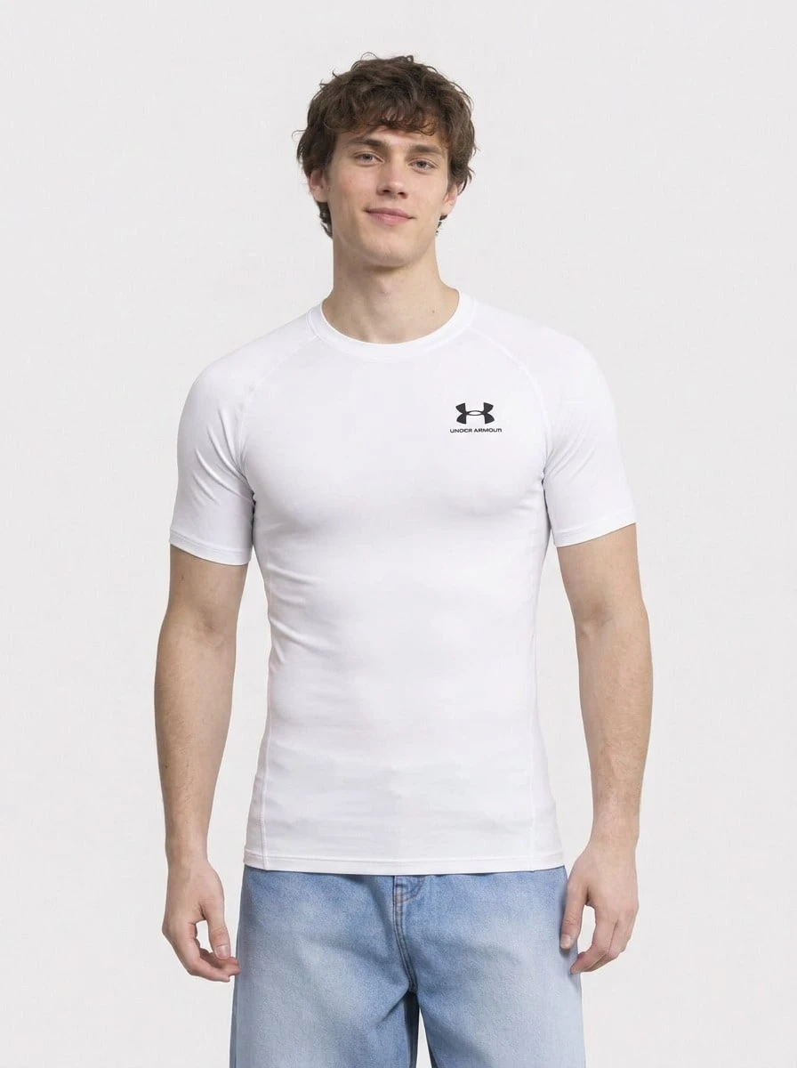 UA HG ARMOUR COMP SS - White - View 1