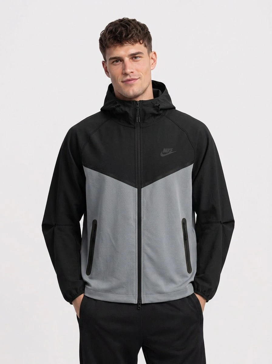 Nike جاكيت رجالية تقنية باللون الأسود - Cool Grey/Anthracite/Black - مشاهدة 1