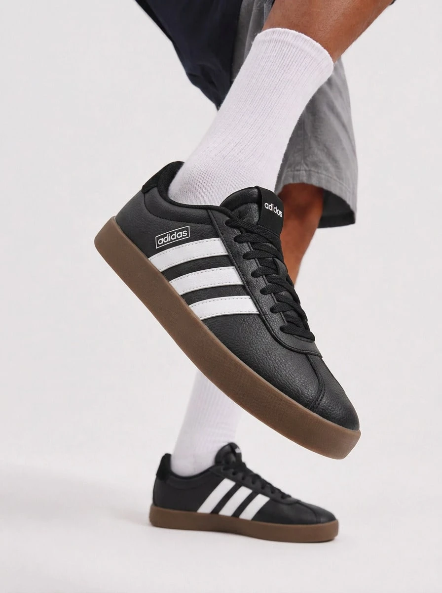 Adidas VL 球场 3.0 - 核心黑/雲白/膠 - 查看 1