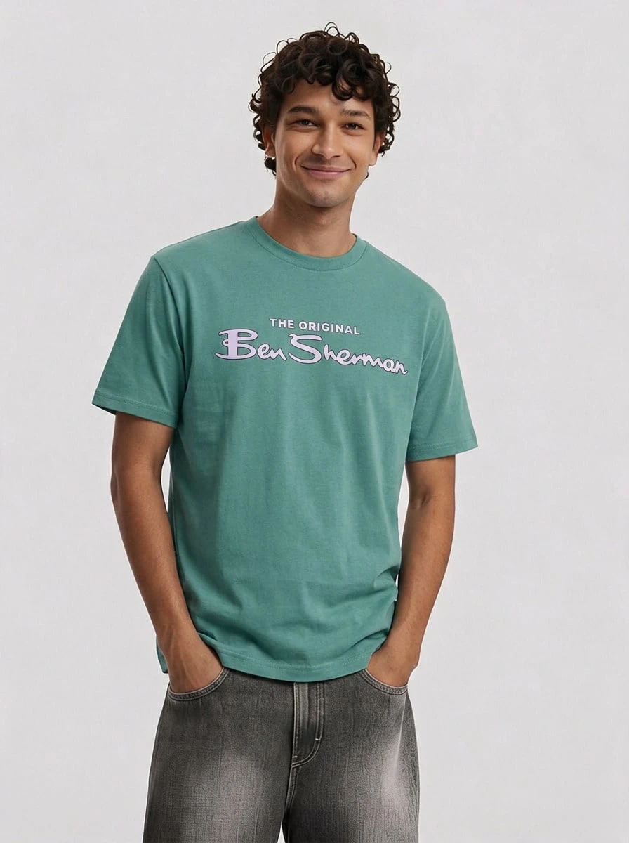 Ben Sherman Signature Flock T-Shirt - Green - View 1