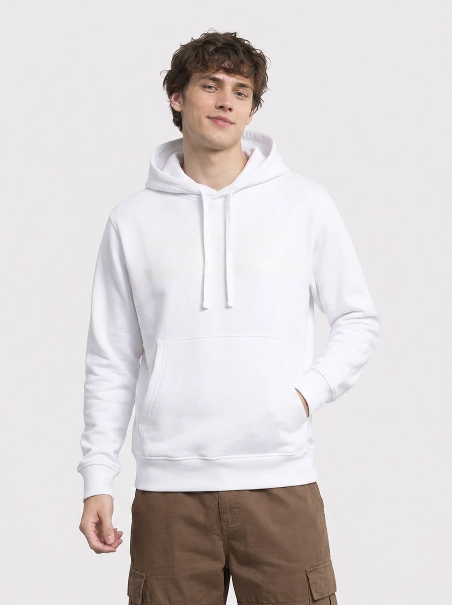 Diesel Men's Hoodies Stretchy Soft Fleece-Lined Casual Travel Gym White A16979-RIAJH-100 - 白色 - 查看 1