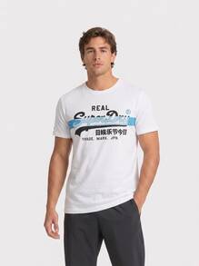 Men's Sports Tees & Tanks Breathable Classic Fit Quick-Dry Training Vacation School White M1010090A-01C - Blanco - Ver 1