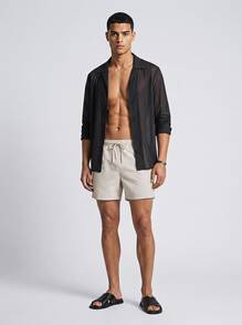 Calvin Klein CK SWIM Men's Quick-Dry Moisture-Wicking Durable Gym Daily Outdoor KM0KM01166-ADA - Beige - View 1