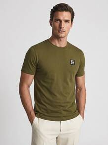 Diesel Men's T-Shirts Comfortable Versatile Lightweight Weekend Sports Outdoor Green A00356-0RAAX-51F - 綠色 - 查看 1