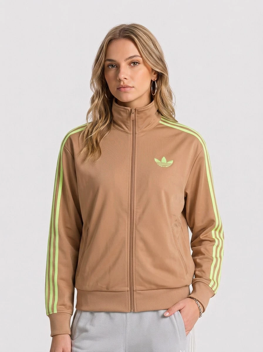 Adidas Sports Jackets Stretchy Comfortable Durable Daily Training Travel JW1249 - Camel - View 1