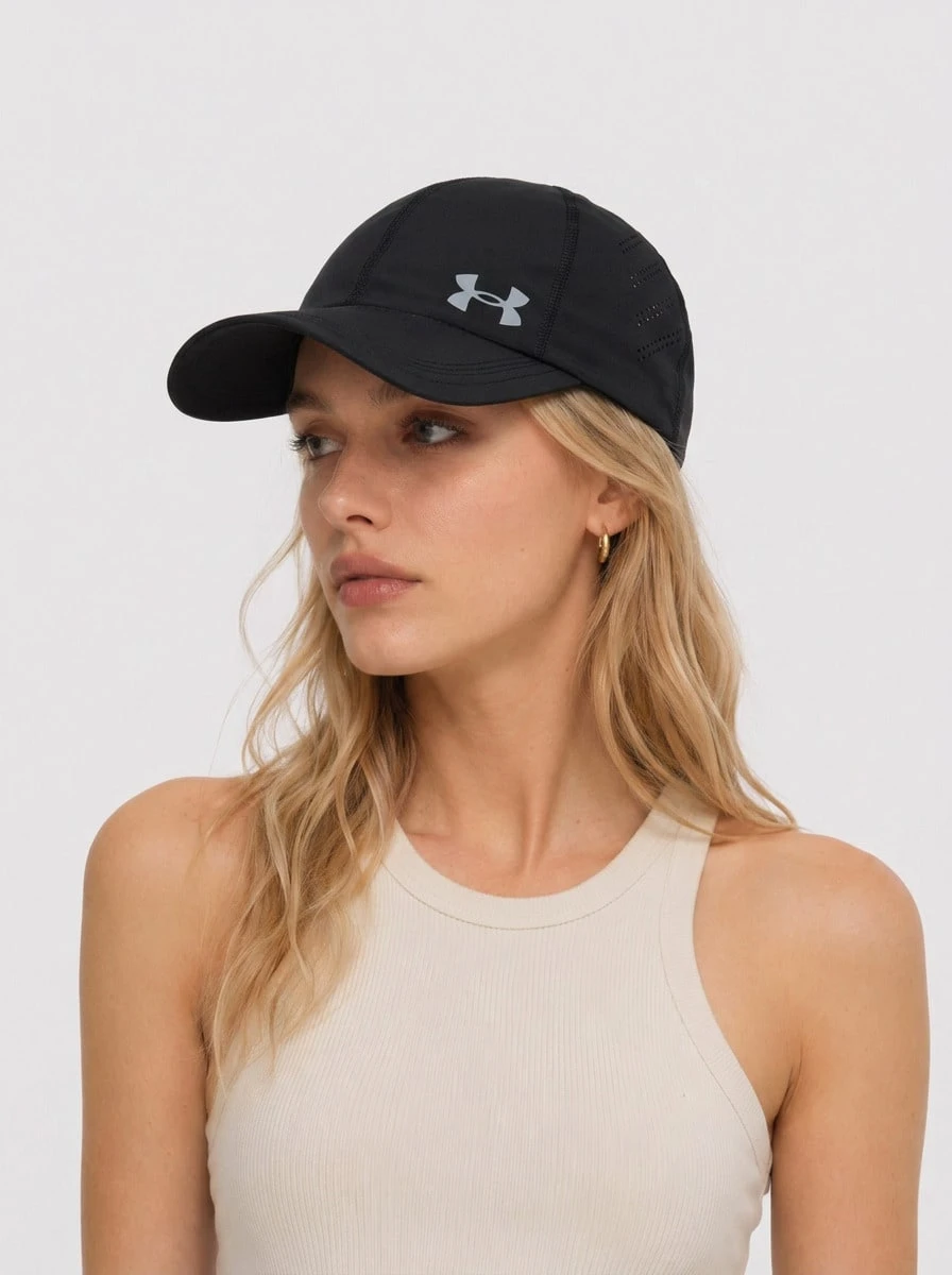 Under Armour UA Sports Caps Embroidered Sun Protection Versatile Golf Sports Commuting Black 1383478-001 - Black - View 1