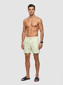 Calvin Klein 男士纯色抽绳腰泳裤沙滩短裤 - Light Green - 查看 1