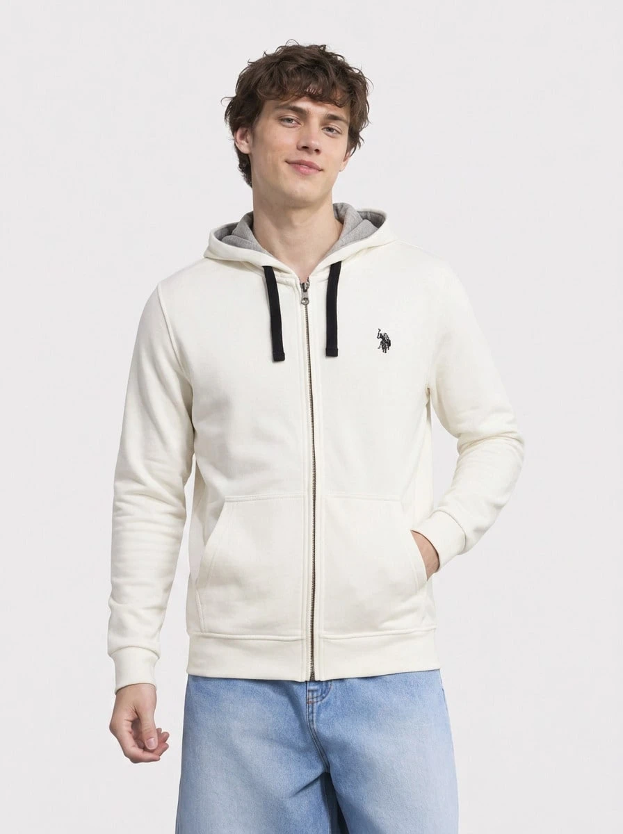 US Polo Assn Men's Zip-up Sweatshirt White - Blanco - Ver 1