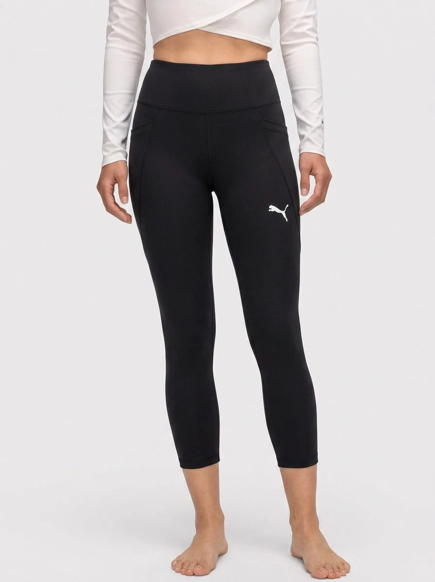 Puma Sports Leggings Compression Breathable Versatile Gym Home Daily Black 527138-01 - Black - View 1