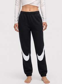 Nike Sportswear Women's Mid-Rise Joggers Black - Black/White - Ver 1