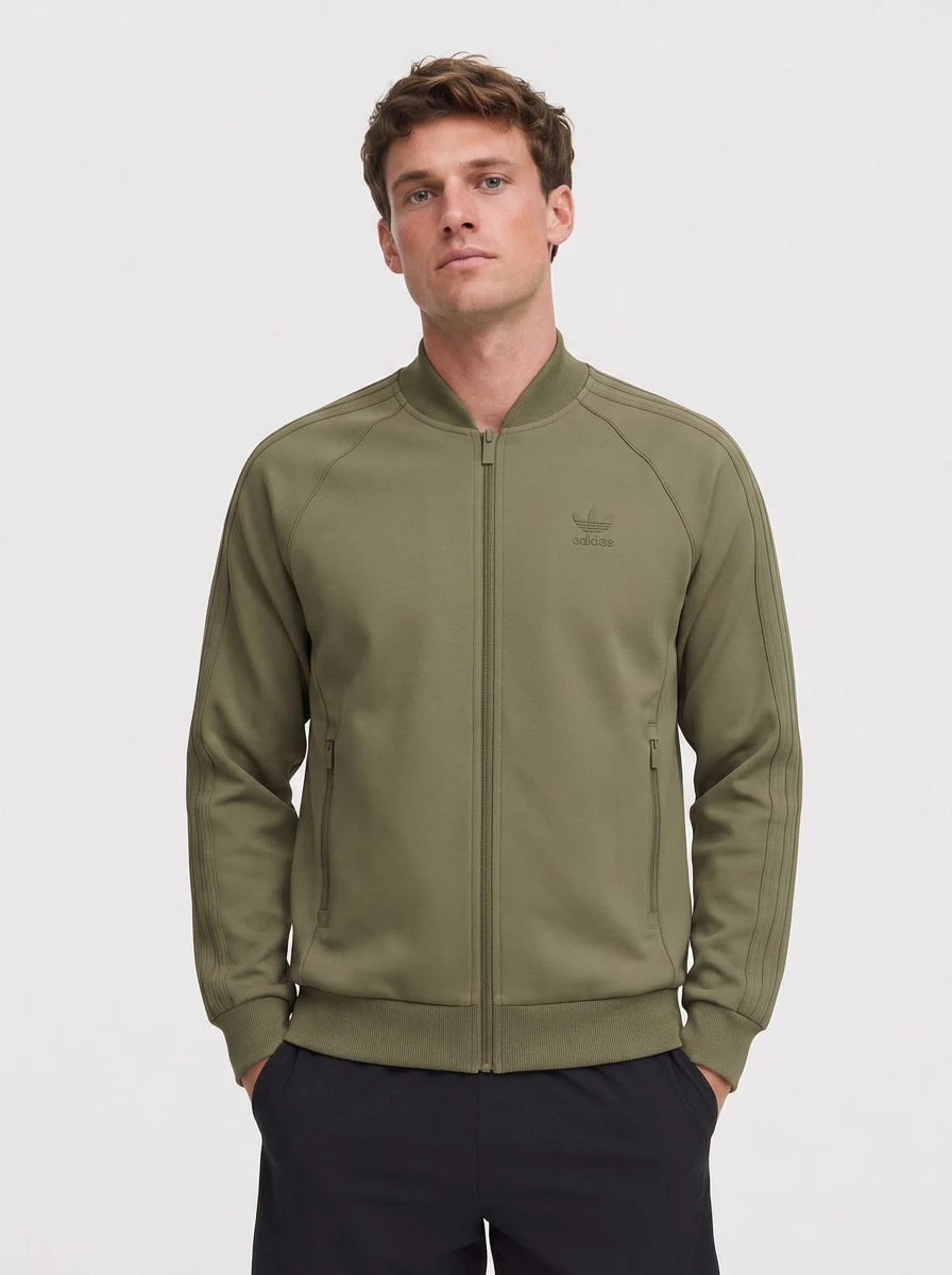 Adidas Men's Outdoor Jackets Premium Lightweight Adjustable Casual Weekend Commuting Olive IY4876 - 綠色 - 查看 1