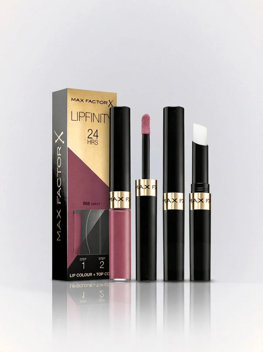 Max Factor مجموعة أحمر شفاه سائل Lipfinity 055 Sweet Duo - 055 حلو - مشاهدة 1