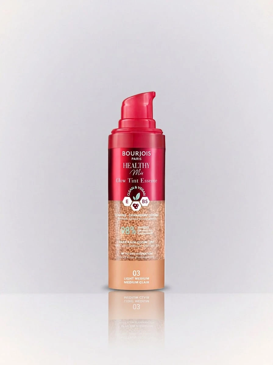 Bourjois Healthy Mix Clean Glow Tint Face Essence 03 Light Medium 30 Ml – Tinted Face Essence, 24h Hydration, For Dull Skin, 03 Light Medium, Vitamin E, Suitable For Daily Makeup Routine - 03 Light Medium - View 1