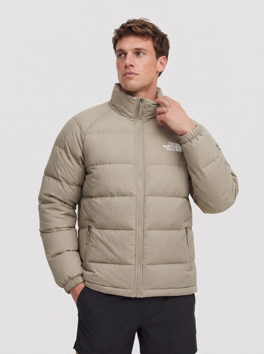 Logo Play Tee Men's Outdoor Down Jackets Packable Cozy Durable Weekend Hiking Winter Grey NF0A88XU-1I41 - Clay Grey - View 1
