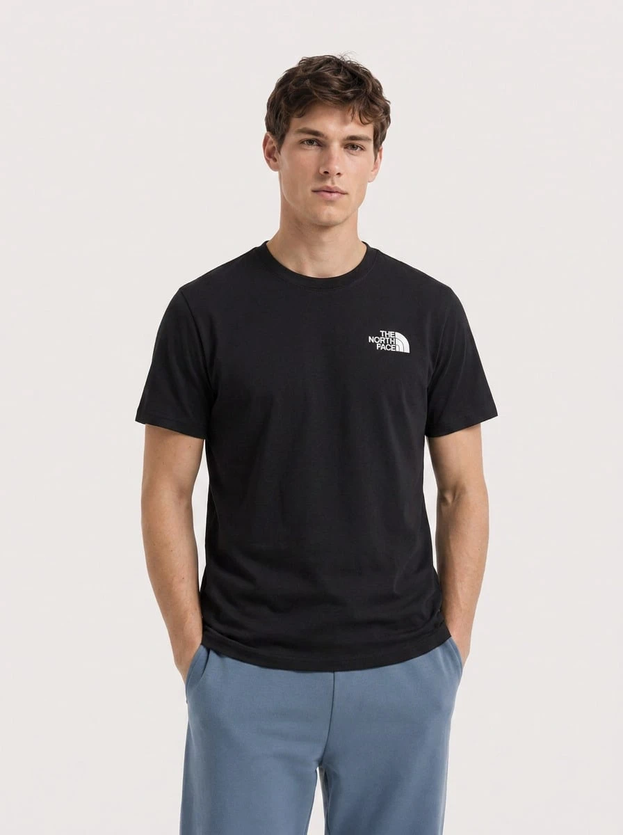 The North Face Coordinates Graphic Tee Men's Skin-Friendly Versatile Breathable Daily Travel Weekend Black NF0A8EGU-ET91 - 黑色 - 查看 1