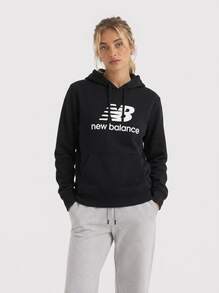 New Balance Sports Sweatshirts Soft Versatile Warm Outing Training Daily Black WT31533BK - Black - View 1