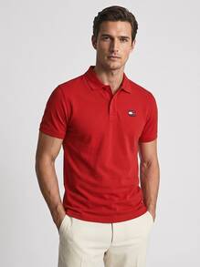 Tommy Hilfiger TJM REG 徽章 POLO 衫 - 紅色 - 查看 1