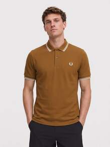 Fred Perry بولو فريد بيري أكمام قصيرة مزدوج الأطراف - الحجر المظلل - مشاهدة 1