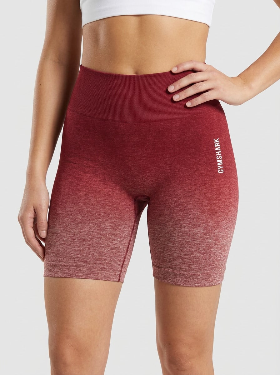 Gymshark Sports Shorts Classic Fit Stretchy Easy To Match Casual Running Beach GLSH5545-BRM-BR - Red - View 1